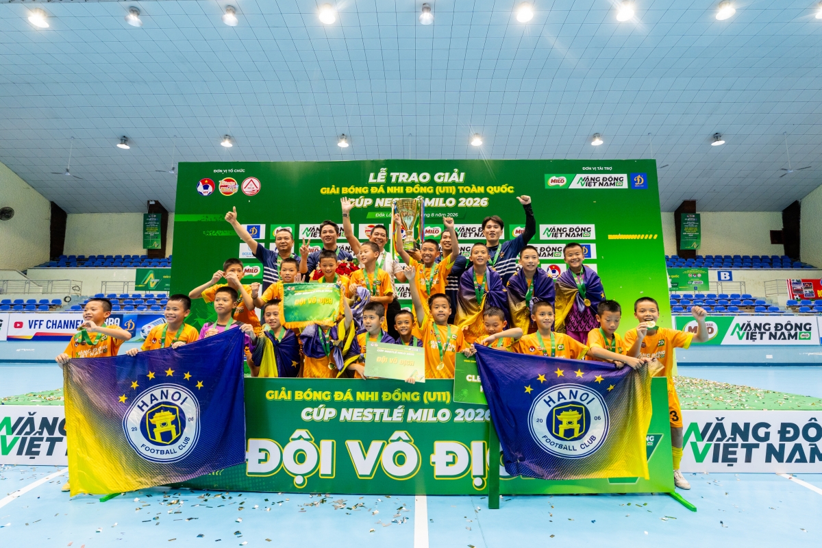U11 CLB Bóng đá Hà Nội đã trở thành đội vô địch của mùa giải Bóng đá Nhi đồng (U11) toàn quốc Cúp Nestlé MILO năm 2026 