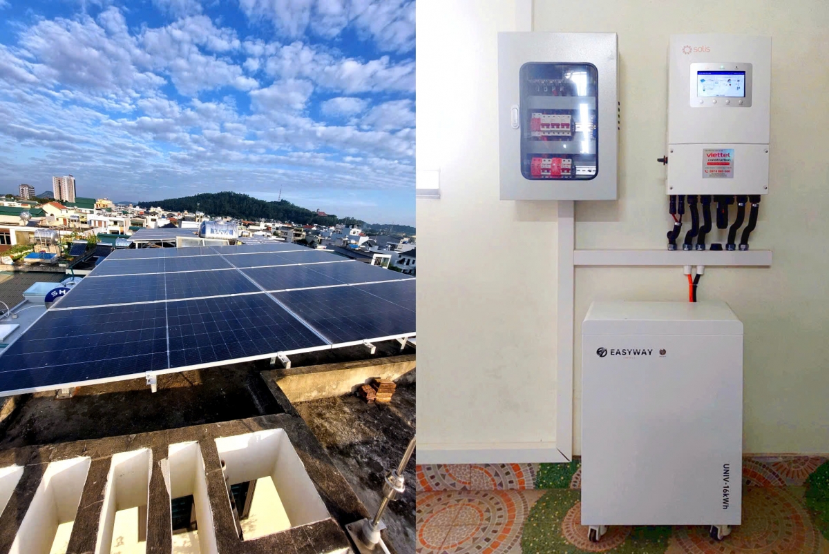 Hệ thống điện mặt trời mái nhà kèm pin lưu trữ có tổng công suất 8kW của gia đình anh Vũ Văn Đồng, trú tại phường Hạc Thành, tỉnh Thanh Hóa mới được lắp đặt và đưa vào sử dụng trong tháng 8 năm 2026