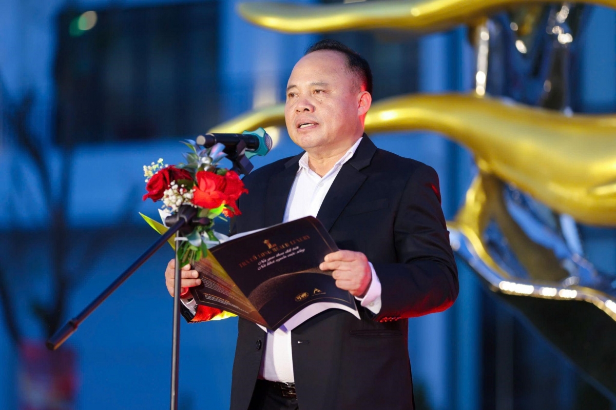 Ông Nguyễn Khắc Trung - Chủ tịch Hội đồng quản trị kiêm Tổng giám đốc Công ty Cổ phần Trung Chính, phát biểu