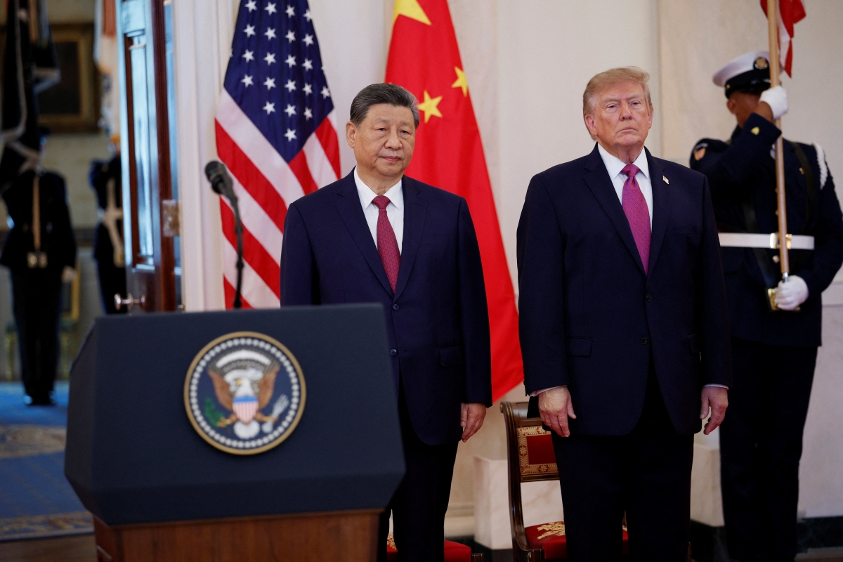Chủ tịch Trung Quốc Tập Cận Bình và Tổng thống Mỹ Donald Trump. Ảnh Reuters
