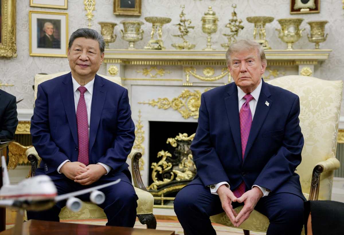 Tổng thống Mỹ Donald Trump và Chủ tịch Trung Quốc Tập Cận Bình gặp nhau tại Nhà Trắng ở Washington, DC ngày 24/9/2026 (Ảnh: Reuters) 
