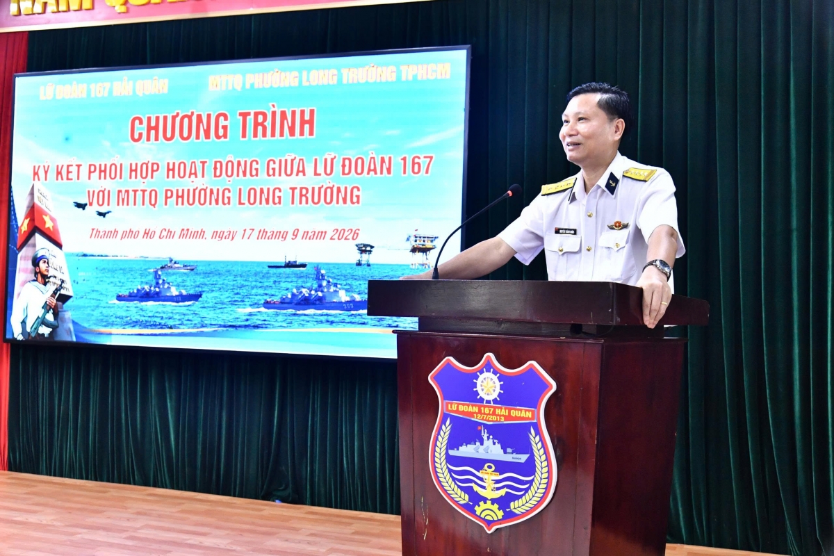  Đại tá Nguyễn Thành Nhân, Bí thư Đảng ủy, Chính ủy Lữ đoàn 167 phát biểu
