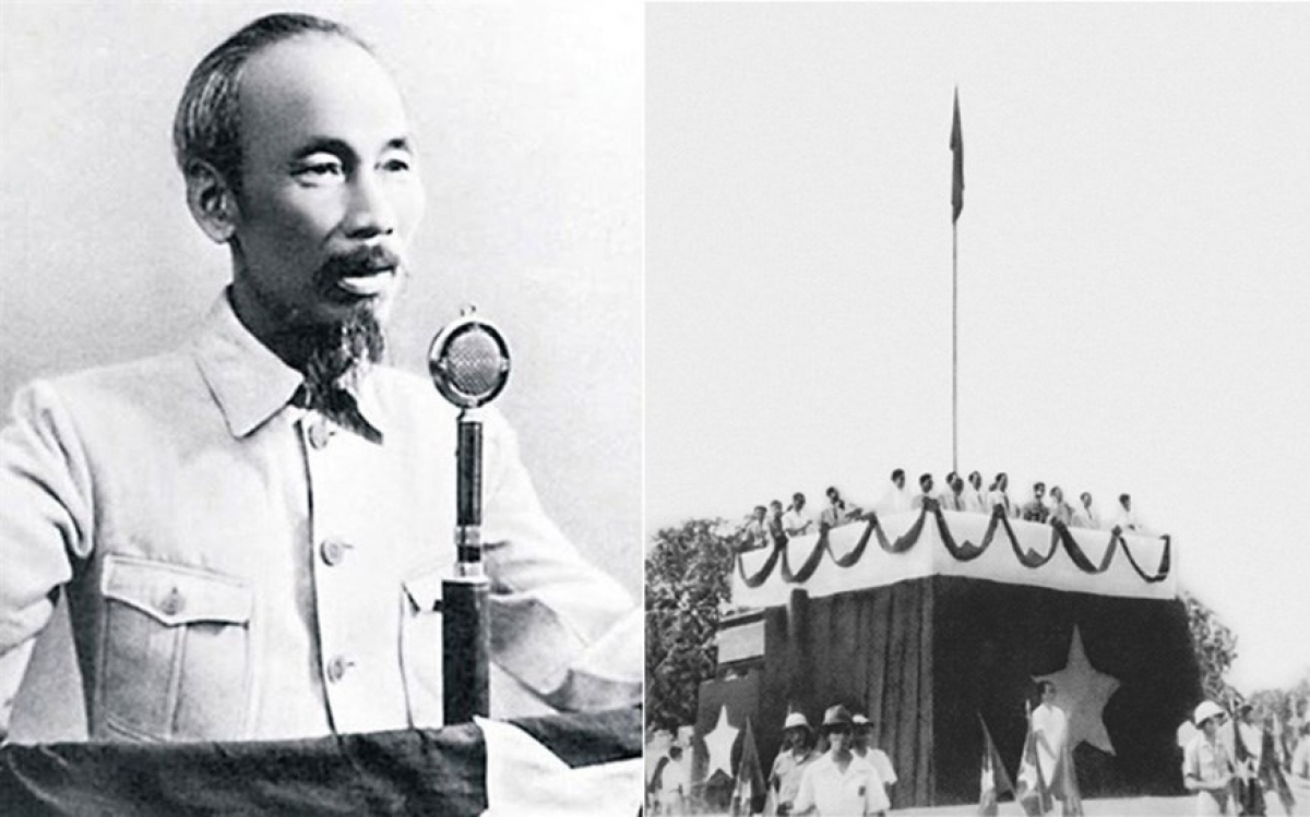 Chủ tịch Hồ Chí Minh đọc bản “Tuyên ngôn Độc lập”, khai sinh ra nước Việt Nam Dân chủ Cộng hòa, ngày 2.9.1945, chỉ 5 ngày sau đó ngày 7/9/1945 Đài Tiếng nói Việt Nam được thành lập. Ảnh: TƯ LIỆU