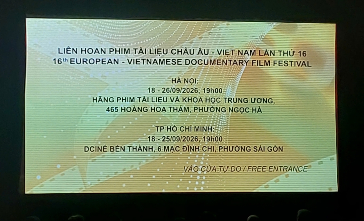 Lịch trình chiếu phim trong khuôn khổ Liên hoan Phim Tài liệu châu Âu - Việt Nam lần thứ 16 tại Hà Nội và TP. Hồ Chí Minh.