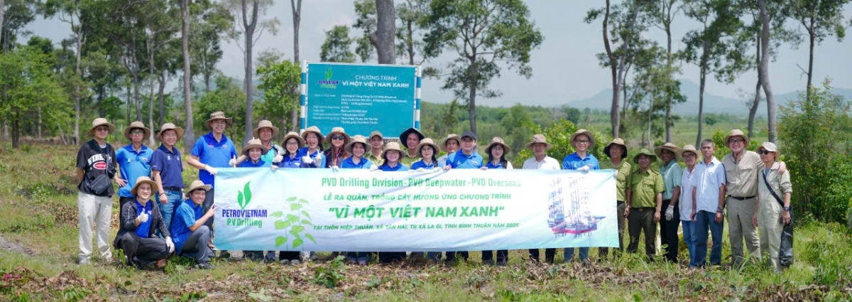 PV Drilling hưởng ứng tích cực chương trình “Vì một Việt Nam xanh”. Ảnh Petrotime