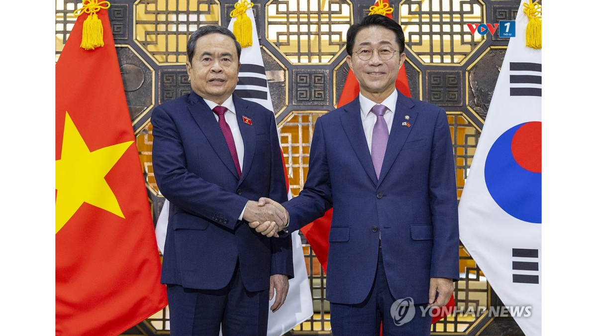 Truyền thông Hàn Quốc cũng đưa đậm nét về hội đàm giữa hai người đứng đầu cơ quan lập pháp Hàn - Việt. Ảnh Yonhap