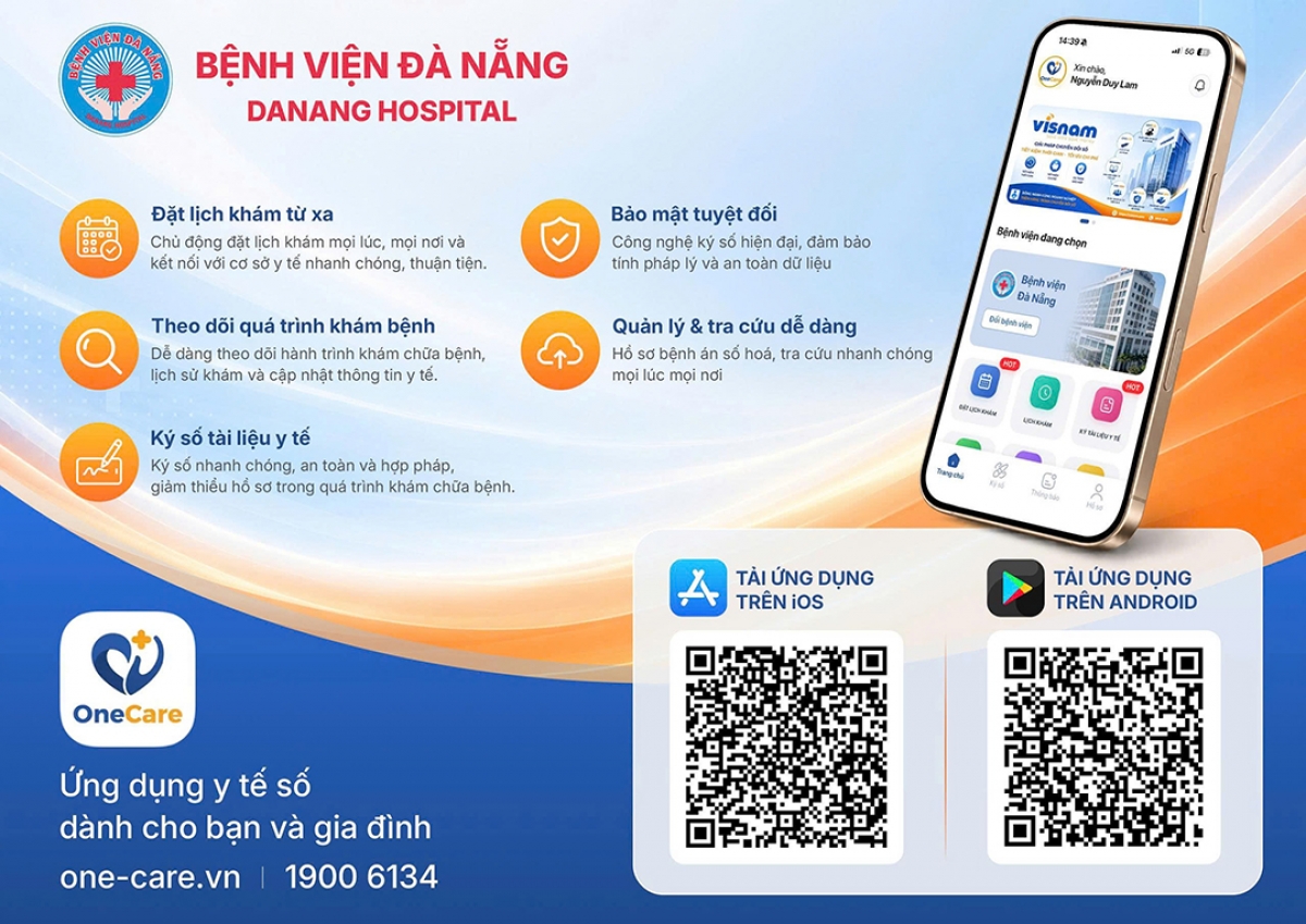 Ứng dụng One-care giúp người dân đặt lịch khám bệnh quan app.