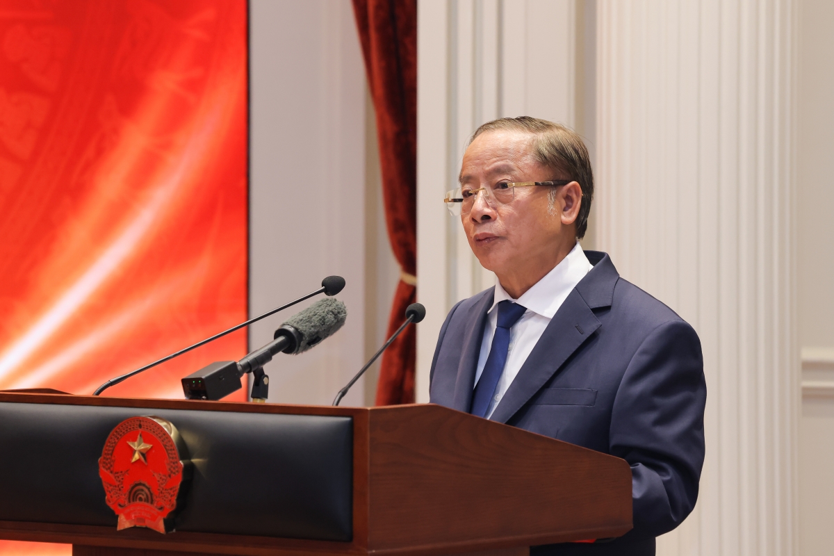 Ông Nguyễn văn Thân, Chủ tịch Hiệp hội Doanh nghiệp nhỏ và vừa Việt Nam phát biểu tại buổi gặp mặt
