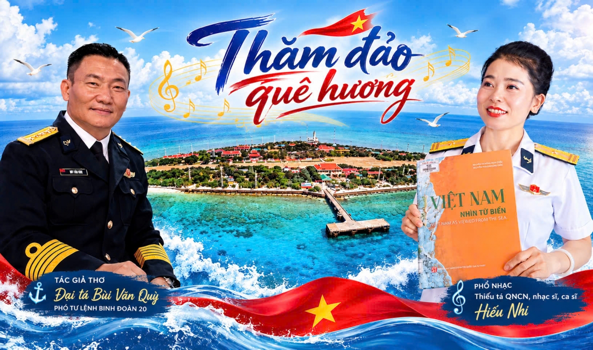Từ trái tim người lính Bộ đội cụ Hồ, Trường Sa  hiện lên vừa gần gũi, vừa thiêng liêng qua ca khúc "Thăm đảo quê hương" - Thơ Đại tá Bùi Văn Quỳ, nhạc Thiếu tá QNCN Hiếu Nhi