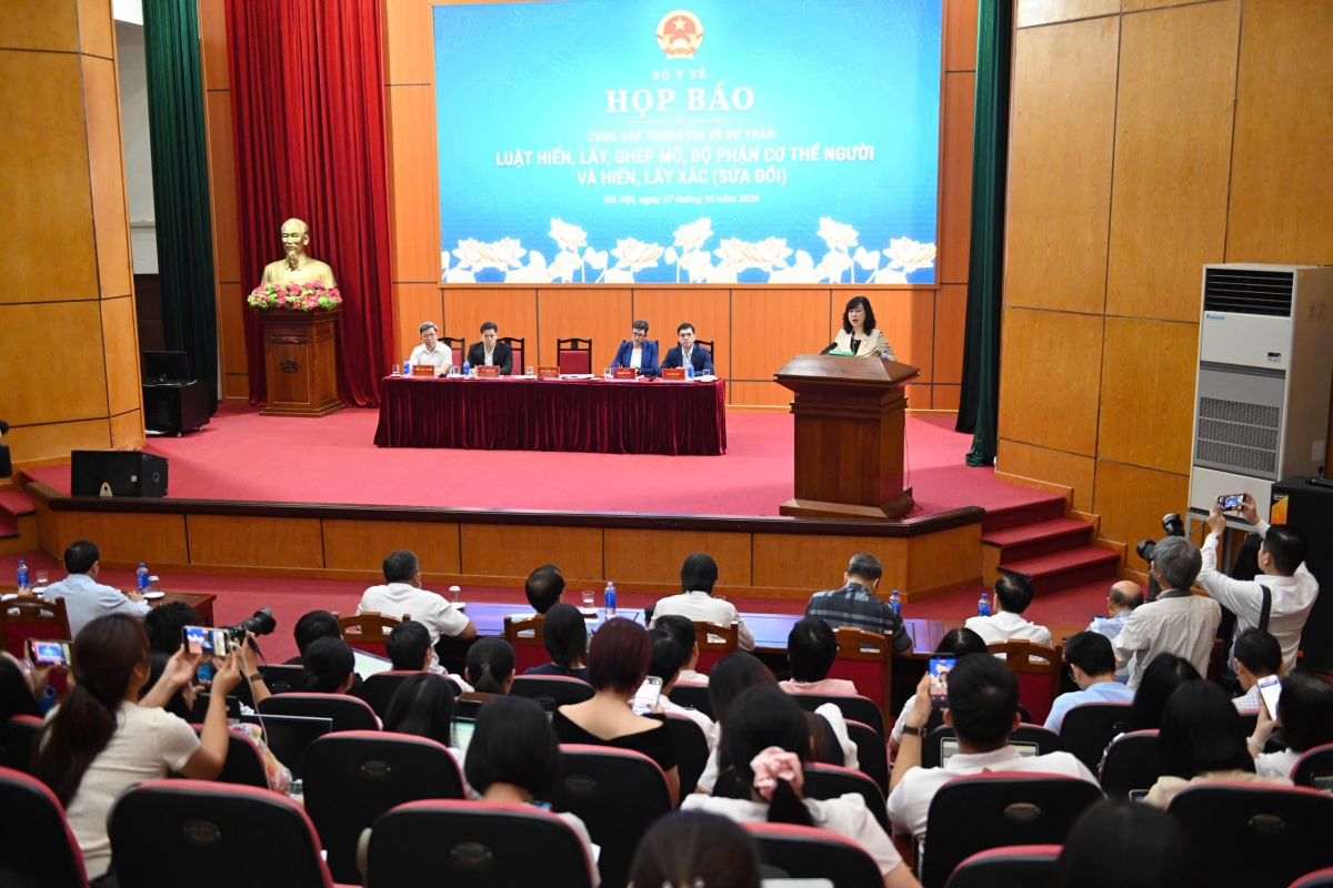 Cuộc họp báo diễn ra tại trụ sở Bộ Y tế