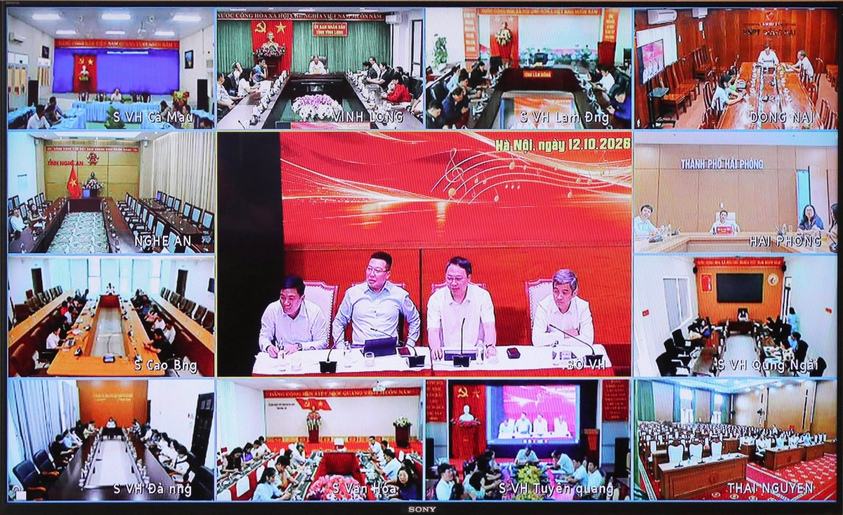 Sự kiện được kết nối trực tuyến tới 34 tỉnh, thành phố trên cả nước. (Ảnh: Trần Huấn)