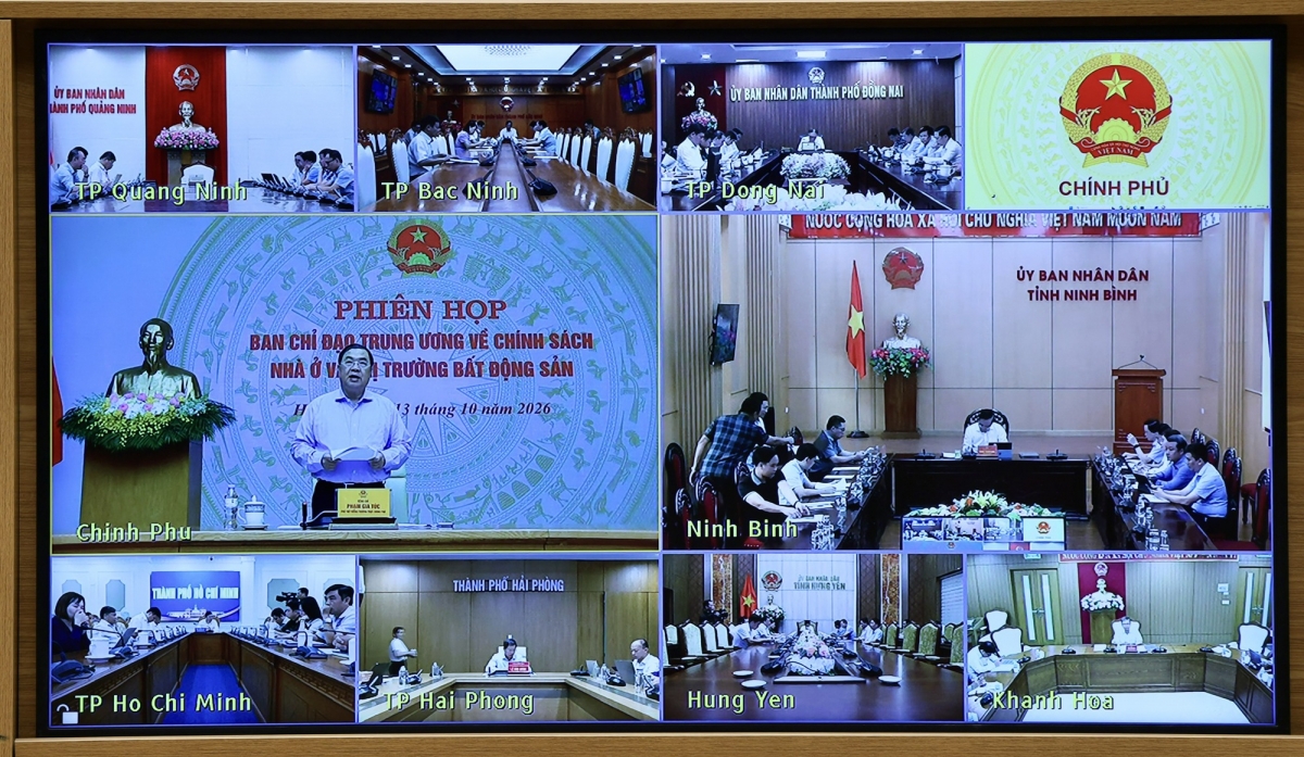 Các địa phương tham dự trực tuyến phiên họp - Ảnh: chinhphu.vn/Phương Nguyên