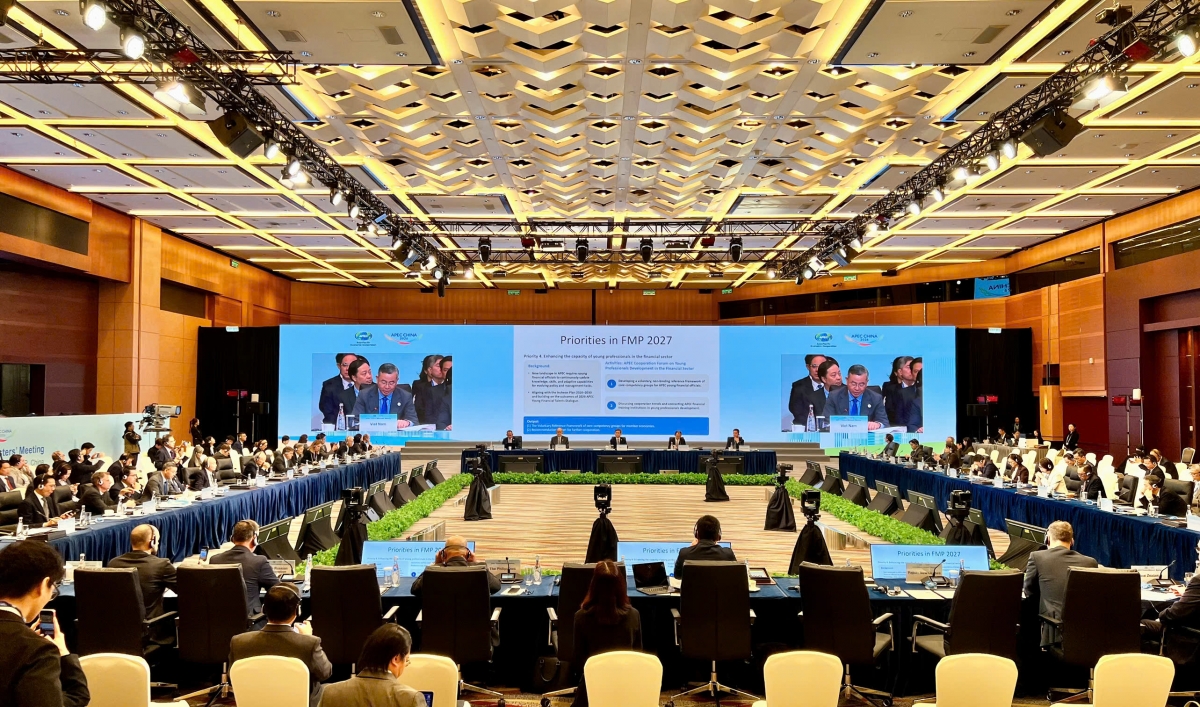 Bộ trưởng Tài chính Ngô Văn Tuấn phát biểu tại Hội nghị Bộ trưởng Tài chính APEC 2026 Hồng Kông, Trung Quốc