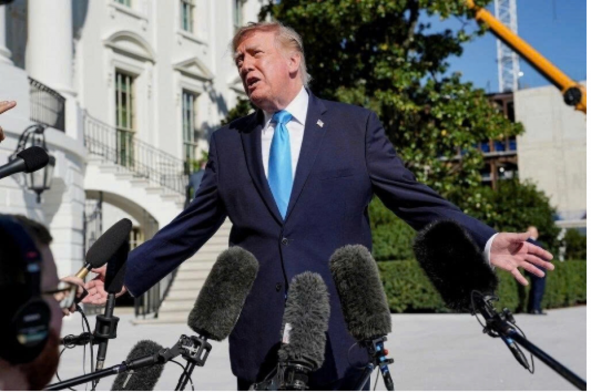 Tổng thống Mỹ Donald Trump phát biểu với báo giới tại Nhà Trắng hôm 5/10. (Ảnh: Reuters)