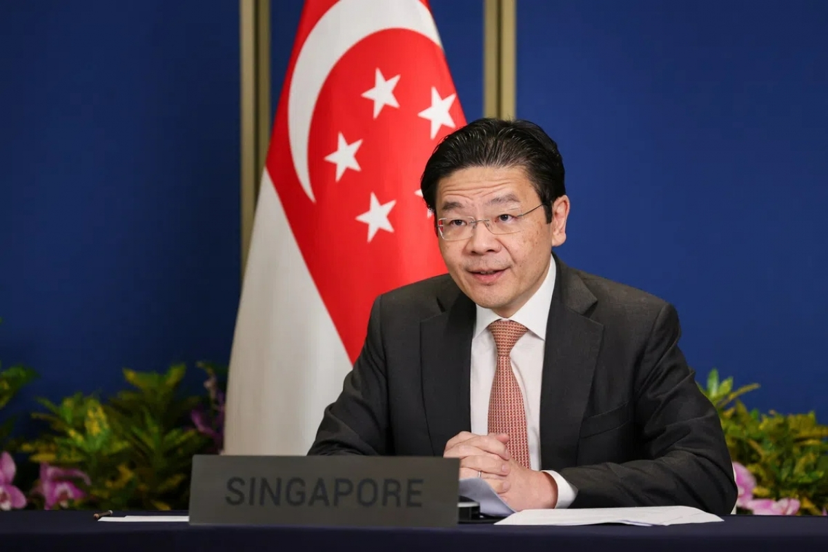 Thủ tướng Singapore Lawrence Wong phát biểu trong cuộc họp trực tuyến về an toàn trí tuệ nhân tạo (AI) ngày 28/10 - Nguồn Bộ Phát triển Kỹ thuật số và Thông tin Singapore