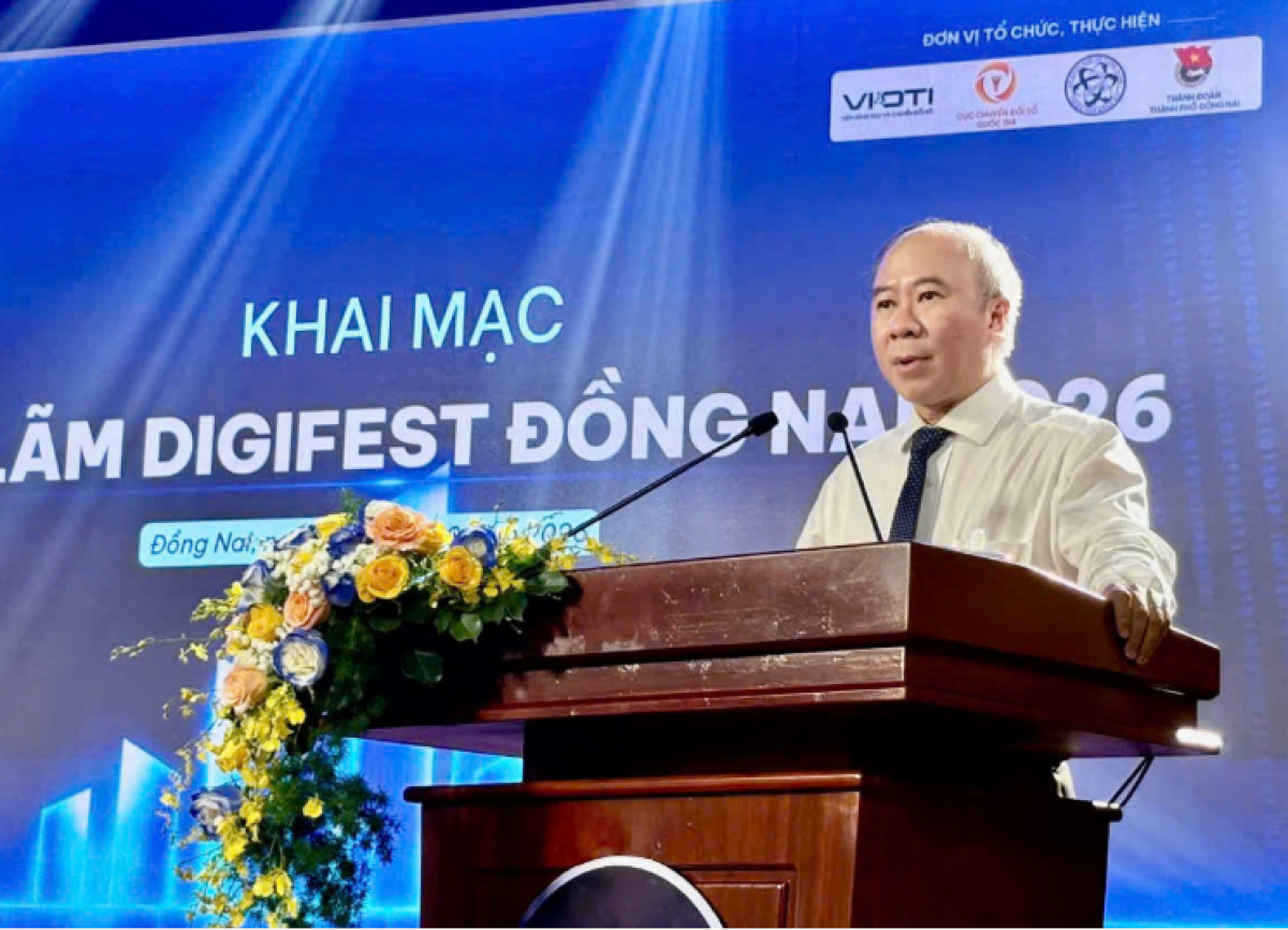 Ông Nguyễn Minh Quang, Phó Giám đốc phụ trách Sở Khoa học và Công nghệ phát biểu khai mạc sự kiện.