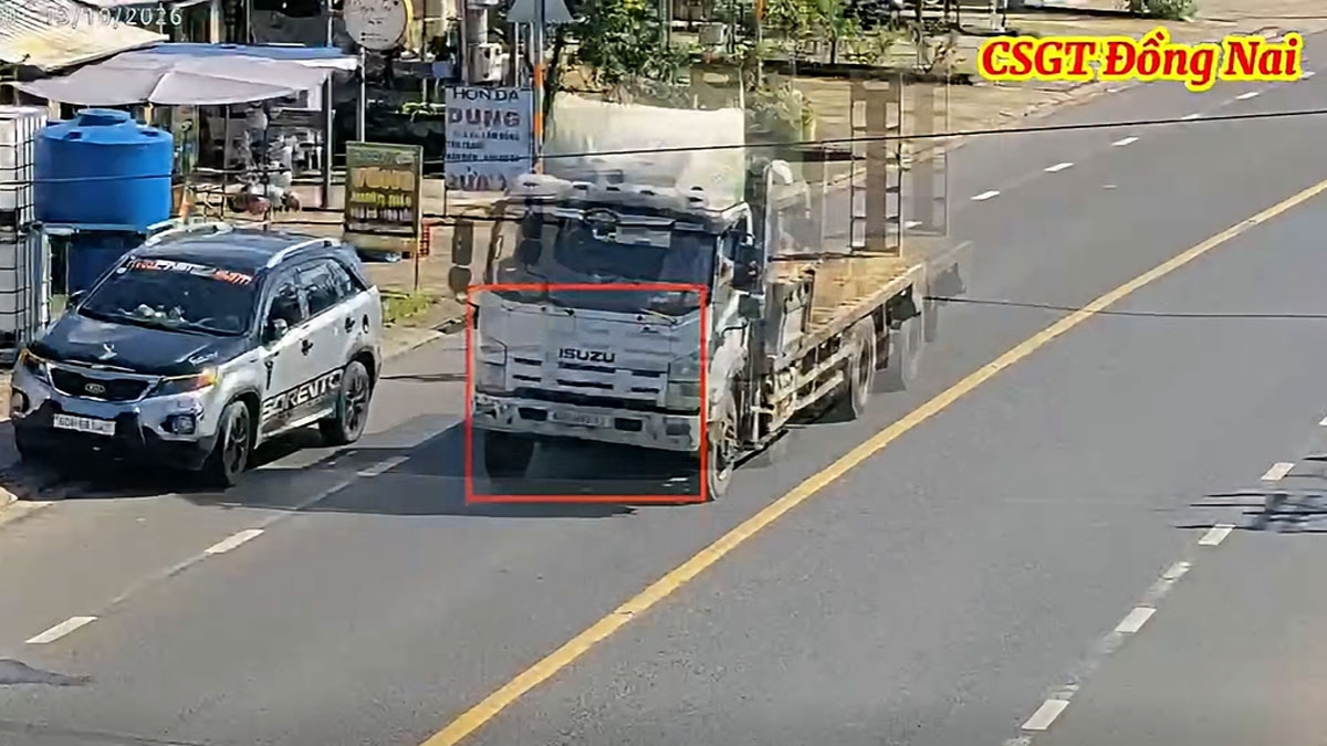 Camera nhận diện rõ các xe, biển số, và khoang lái để xác định vi phạm
(ảnh: giao thông Đồng Nai)