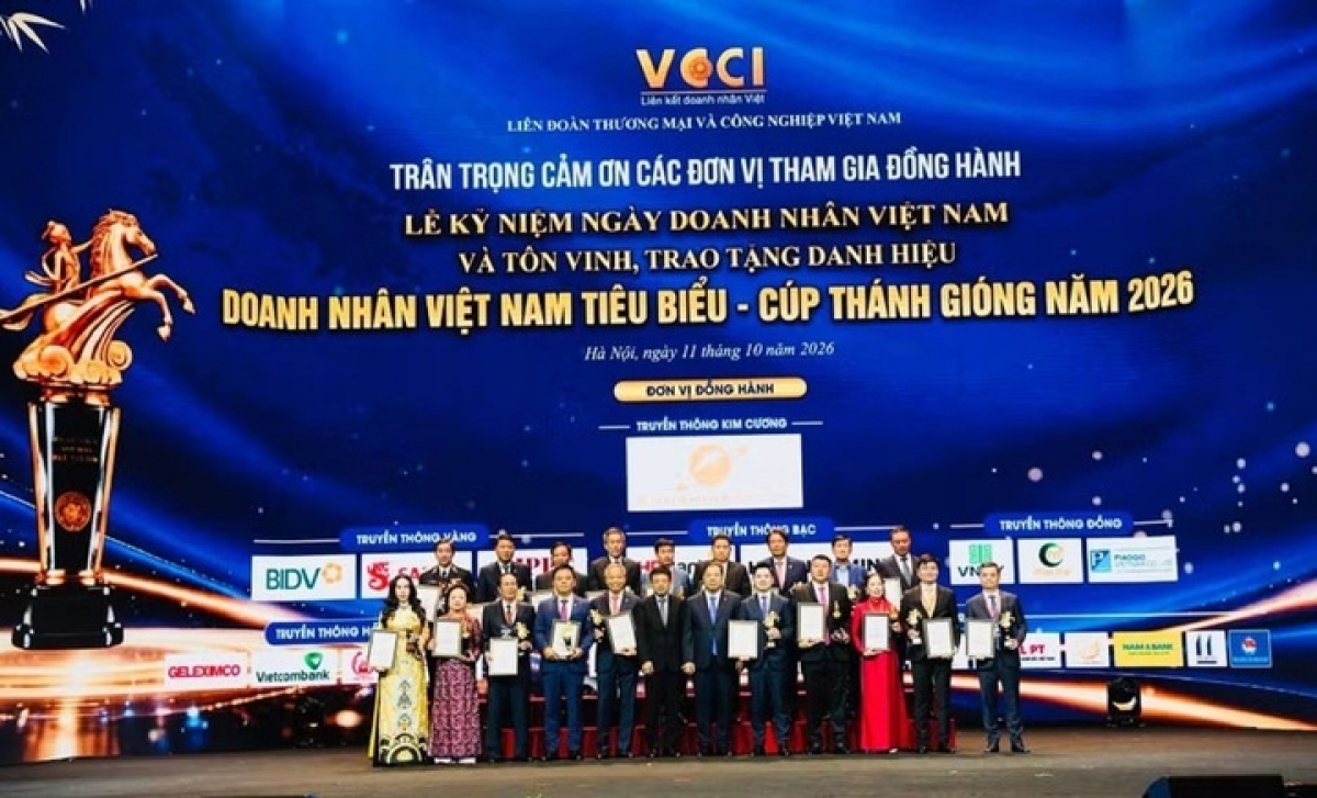 Các doanh nhân tiêu biểu được trao Cúp Thánh Gióng năm 2026.